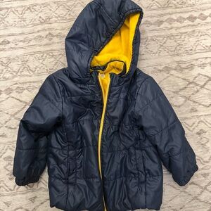 Uniqlo Kids Puffer Jacket in Navy and Yellow